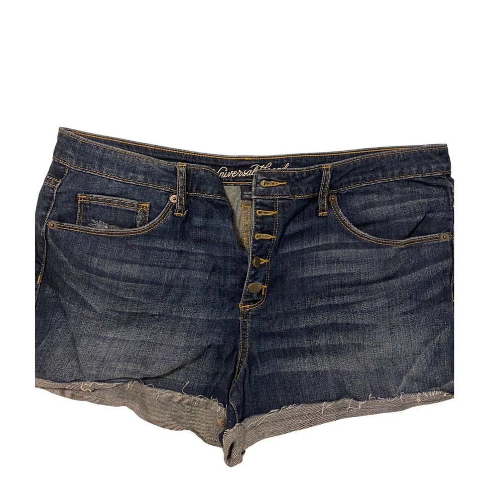 Universal Thread Women Blue Denim Cutoff Jean Shorts Size‎ 16 23R Frayed Hem